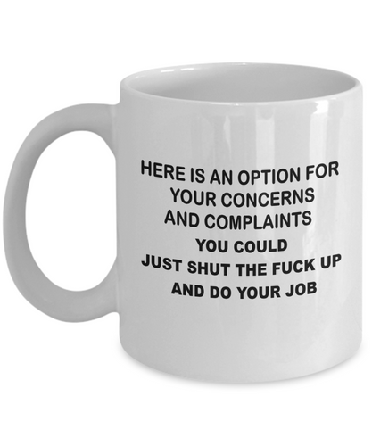 Concerns and Complaints Coffee Mug