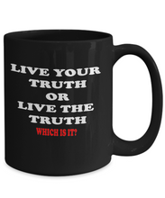 Your Truth Or The Truth Black Coffee Mug