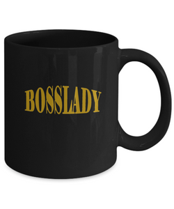 BossLady Gold and Black Coffee Mug
