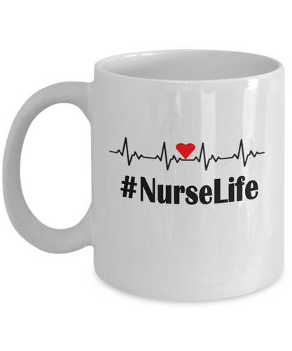 Nurse Life Red Heart Coffee Mug