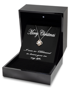 Merry Christmas Love Knot Rose Necklace GS