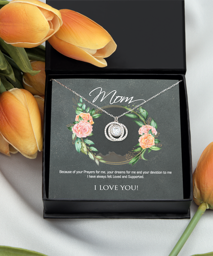 Mom Love And Support Double Circle Necklace