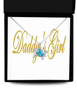 Daddy's Girl Turtle Opal Necklace GW