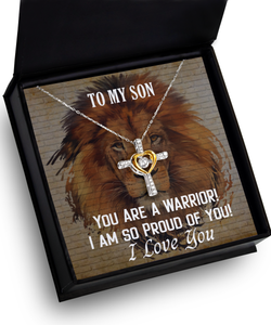 Son Warrior Cross Heart Necklace LBG