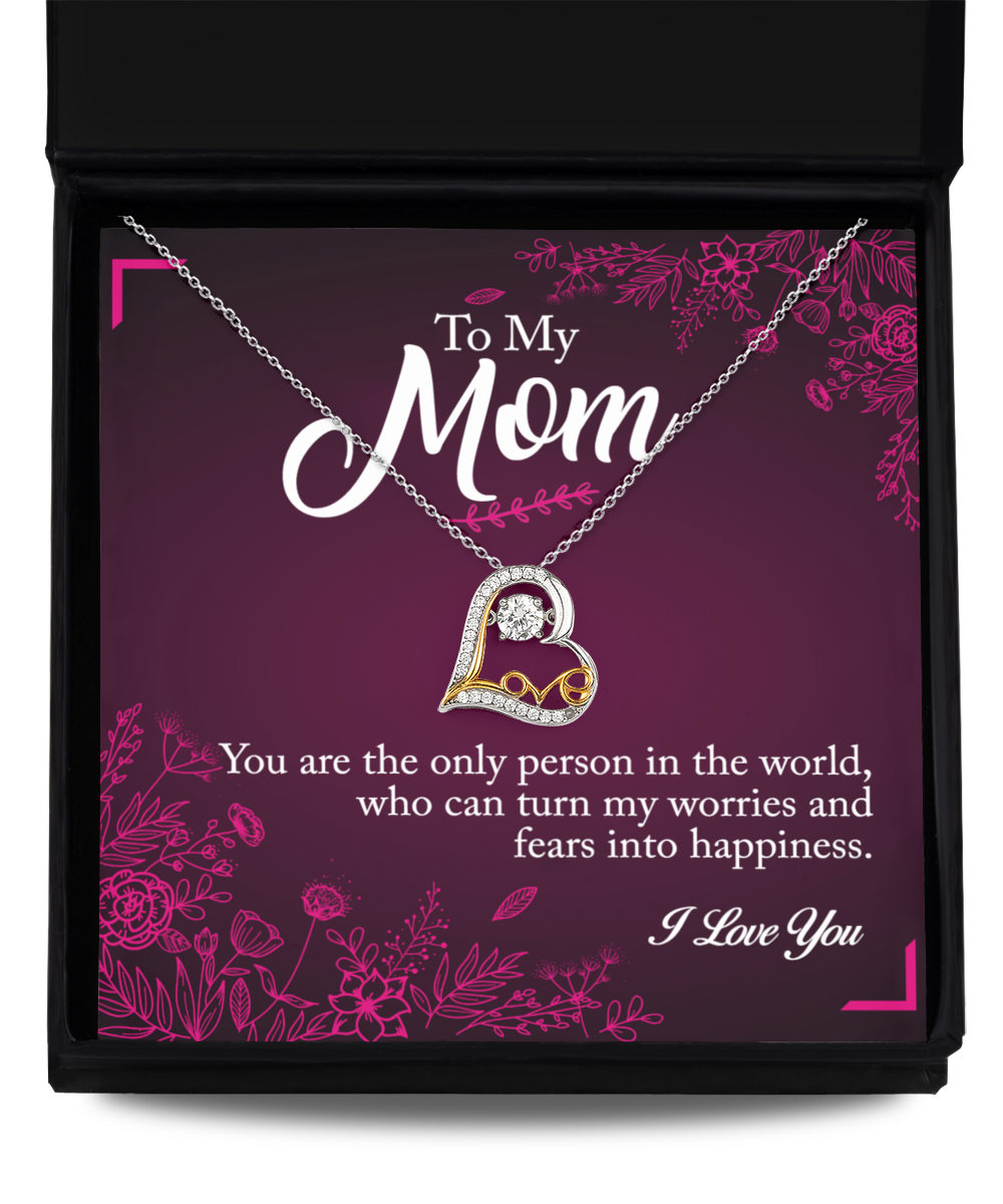 Mom Love Dancing Heart Happiness Necklace BBG
