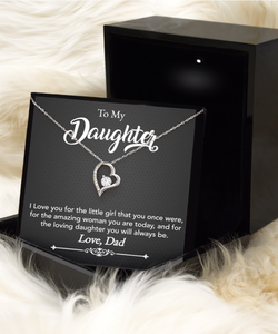 Loving Daughter Solitaire Crystal Necklace BW