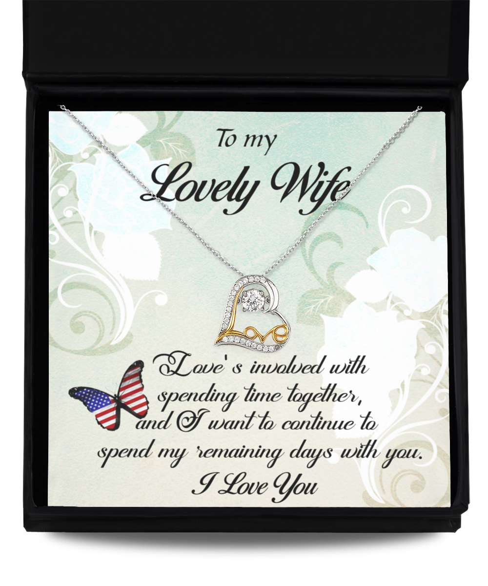 Lovely Wife Love Heart Remaining Days Necklace