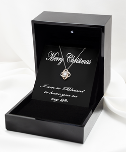 Merry Christmas Love Knot Rose Necklace GS
