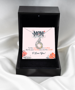 Mom You Are The World Rising Phoenix Necklace